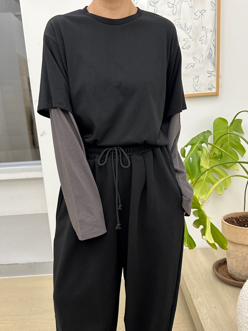 BUT韓國代購㊣女士新款人氣25秋冬推薦真品休閑熱賣長袖T恤button長袖T恤