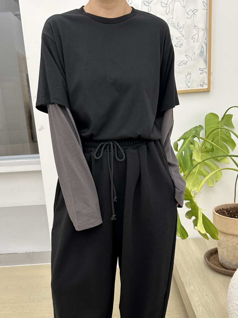 BUT韓國代購㊣女士新款人氣25秋冬推薦真品休閑熱賣長袖T恤button長袖T恤圖色3