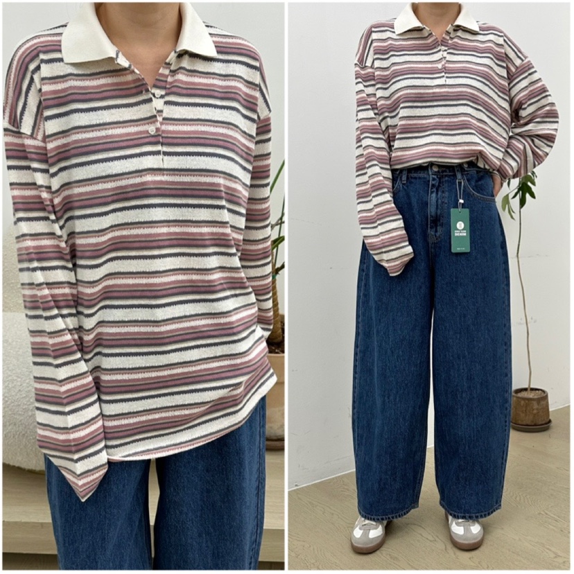 BUT韓國直郵㊣女士新品時尚真品人氣熱賣推薦25秋冬長袖T恤button長袖T恤
