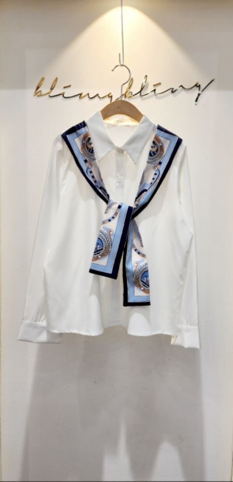 BLING BLING-S韓國代購㊣女士新品推薦人氣25秋冬襯衫蕾絲衫BLING BLING-S襯衫/蕾絲衫圖色2