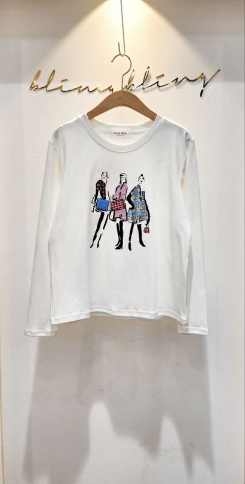 BLING BLING-S東大門㊣代購女裝新品25秋冬熱賣真品長袖T恤BLING BLING-S長袖T恤圖色1
