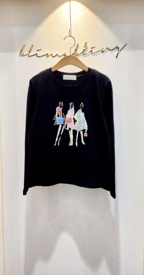 BLING BLING-S東大門㊣代購女裝新品25秋冬熱賣真品長袖T恤BLING BLING-S長袖T恤圖色2