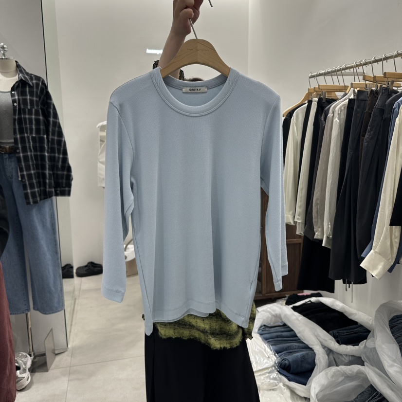 ANN MARGRET東大門㊣代購女裝新款25秋冬長袖T恤GRETA.Y長袖T恤圖色2