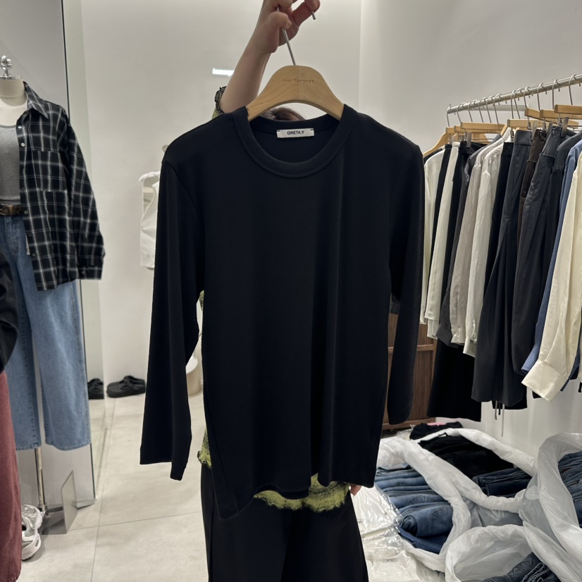 ANN MARGRET東大門㊣代購女裝新款25秋冬長袖T恤GRETA.Y長袖T恤圖色3