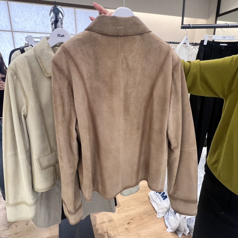 FLAT韓國直郵㊣女士新品休閑人氣真品推薦時尚熱賣夾克絨面革FLAT夾克