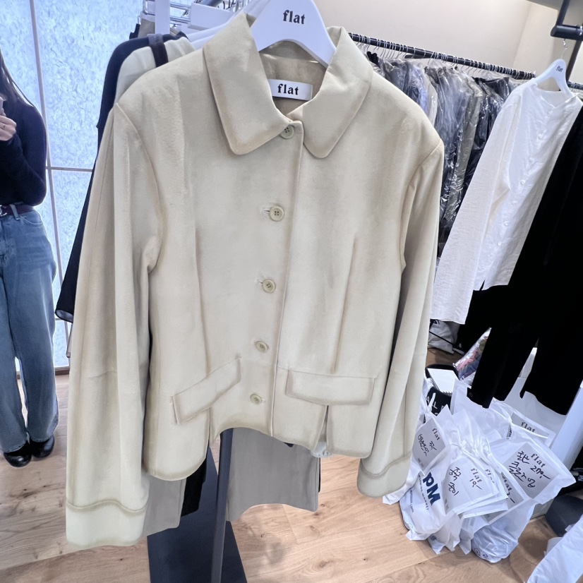 FLAT韓國直郵㊣女士新品休閑人氣真品推薦時尚熱賣夾克絨面革FLAT夾克