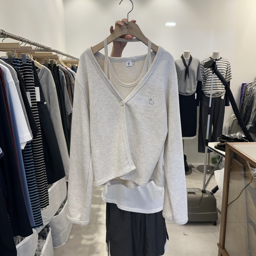 TAN&amp;COMO東大門㊣代購女士新品人氣休閑時尚針織衫假兩件tan-COMO針織衫圖色1