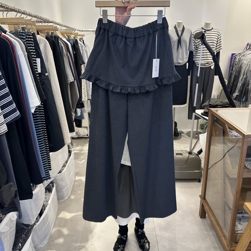 TAN&amp;COMO東大門㊣直郵女士新品職業時尚真品裙褲荷葉邊tan-COMO裙褲圖色1墨色