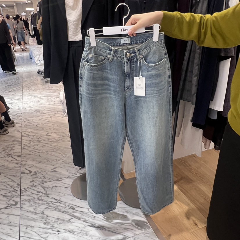FLAT東大門㊣代購女裝新品人氣職業熱賣休閑25秋冬真品牛仔褲FLAT牛仔褲