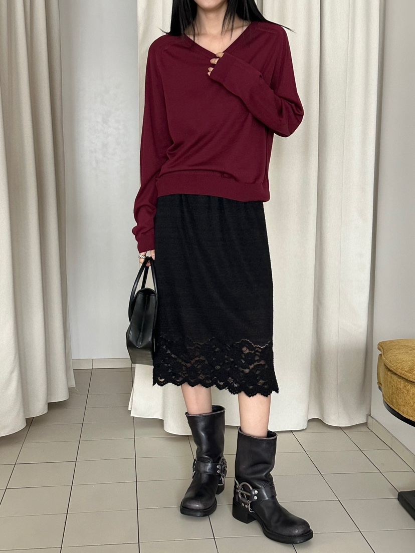 EUM韓國代購㊣女士新款時尚職業推薦人氣25秋冬半身裙中短裙EUM半身裙/中短裙圖色2