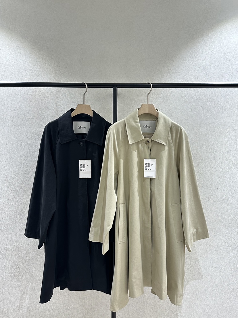 POSTMODERN東大門㊣直郵女士新款25秋冬真品長款風衣含腰帶POSTMODERN長款風衣