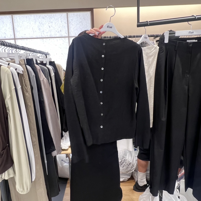 FLAT東大門㊣直郵女士新品熱賣職業休閑時尚25秋冬襯衫蕾絲衫FLAT襯衫/蕾絲衫圖色2