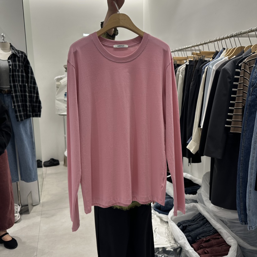 ANN MARGRET東大門㊣代購女裝新品休閑長袖T恤GRETA.Y長袖T恤圖色2