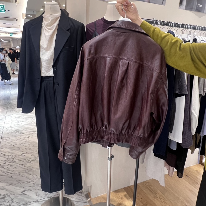 FLAT東大門㊣實拍女士新品熱賣人氣25秋冬真品時尚職業皮衣FLAT皮衣