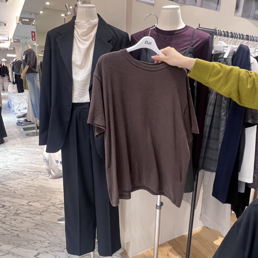 FLAT韓國代購㊣女裝新品職業時尚休閑熱賣25秋冬人氣真品T恤FLATT恤圖色3