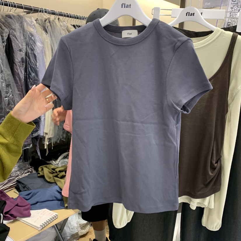 FLAT韓國代購㊣女裝新款真品推薦時尚25秋冬休閑職業熱賣T恤FLATT恤圖色7