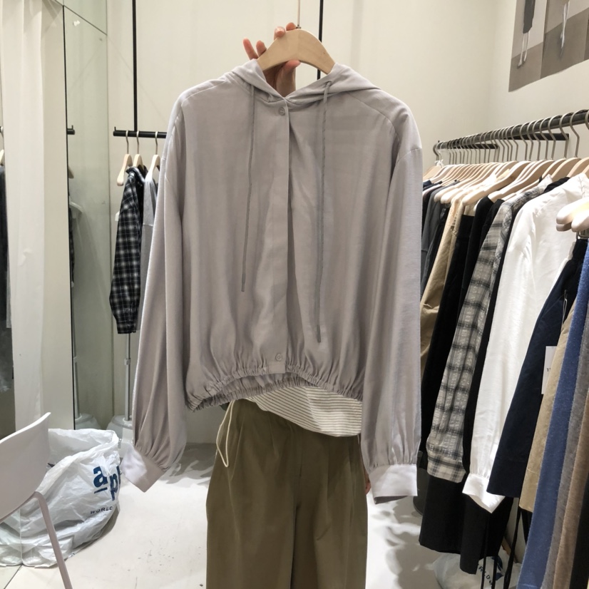 YUNBAL韓國代購㊣女士新品人氣25秋冬真品熱賣休閑夾克連帽衫YUNBAL夾克圖色1