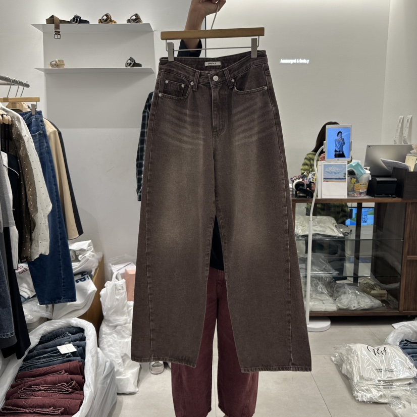 ANN MARGRET東大門㊣直郵女裝新品熱賣牛仔褲寬松GRETA.Y牛仔褲圖色2