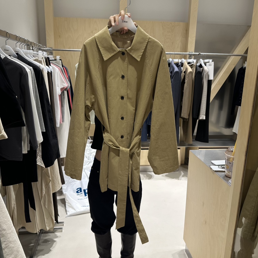 DEUO東大門㊣直郵女士新品職業25秋冬時尚休閑真品夾克含腰帶DEUO夾克圖色1