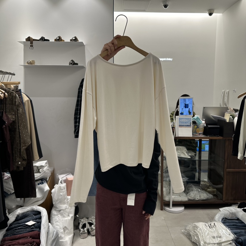 ANN MARGRET東大門㊣直郵女士新品人氣長袖T恤寬松紐扣GRETA.Y長袖T恤