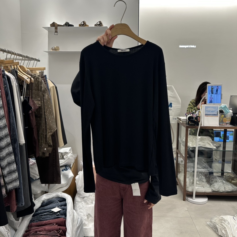 ANN MARGRET東大門㊣直郵女士新品推薦長袖T恤GRETA.Y長袖T恤圖色2