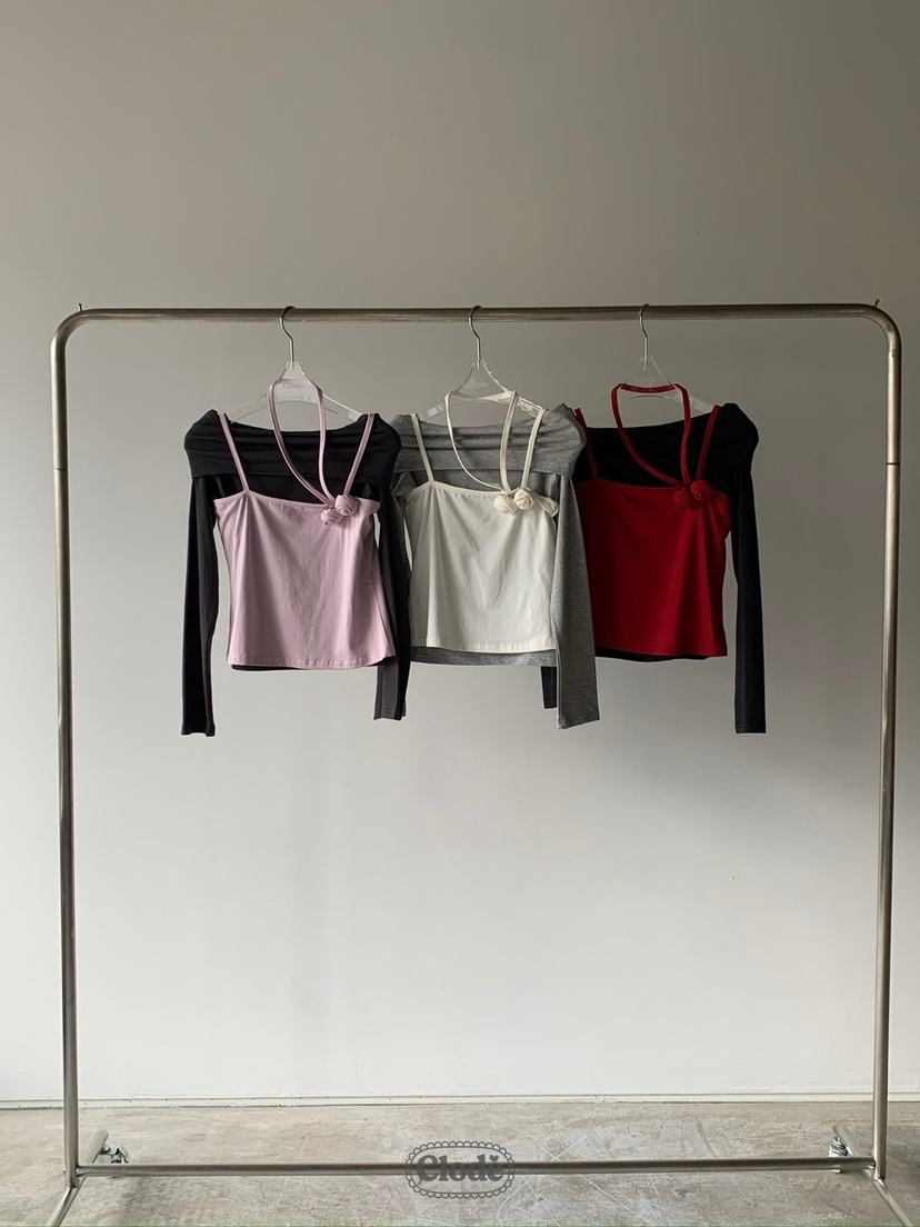 CLODE韓國代購㊣女士新品25秋冬推薦休閑人氣時尚套裝套裝露肩CLODE套裝