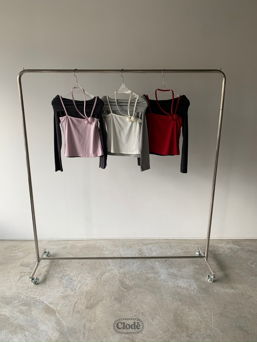 CLODE韓國代購㊣女士新品25秋冬推薦休閑人氣時尚套裝套裝露肩CLODE套裝