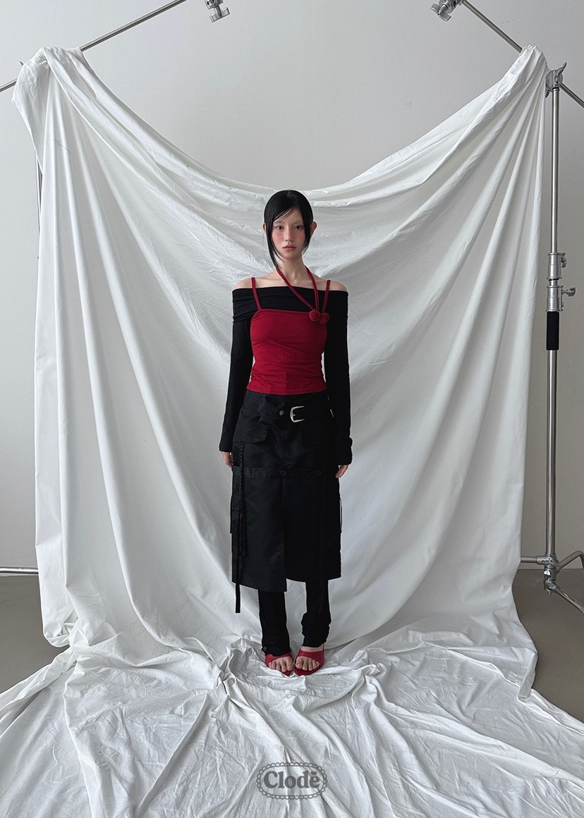 CLODE韓國代購㊣女士新品25秋冬推薦休閑人氣時尚套裝套裝露肩CLODE套裝