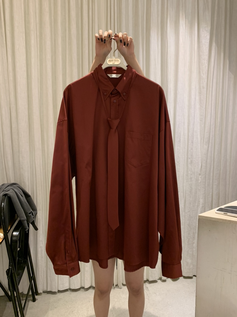 PAPERMOON韓國代購㊣女士新品25秋冬真品人氣襯衫蕾絲衫含領帶paper moon襯衫/蕾絲衫圖色4