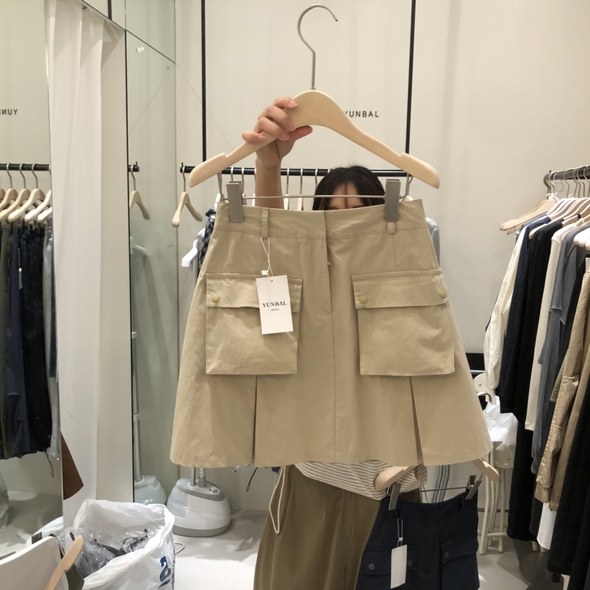 YUNBAL韓國代購㊣女裝新品25秋冬真品人氣休閑時尚短裙口袋YUNBAL短裙圖色2