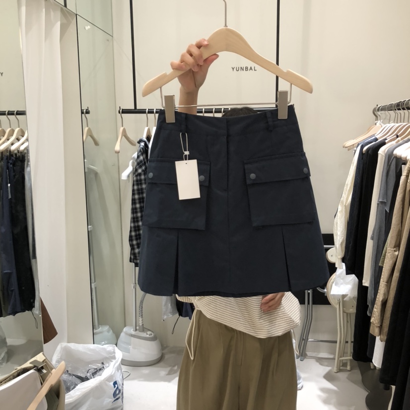 YUNBAL韓國代購㊣女裝新品25秋冬真品人氣休閑時尚短裙口袋YUNBAL短裙圖色3