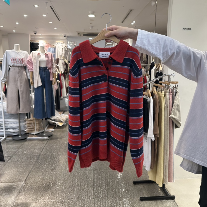 CELINA韓國直郵㊣女裝新品推薦熱賣職業25秋冬人氣時尚針織衫CELI_NA針織衫圖色3