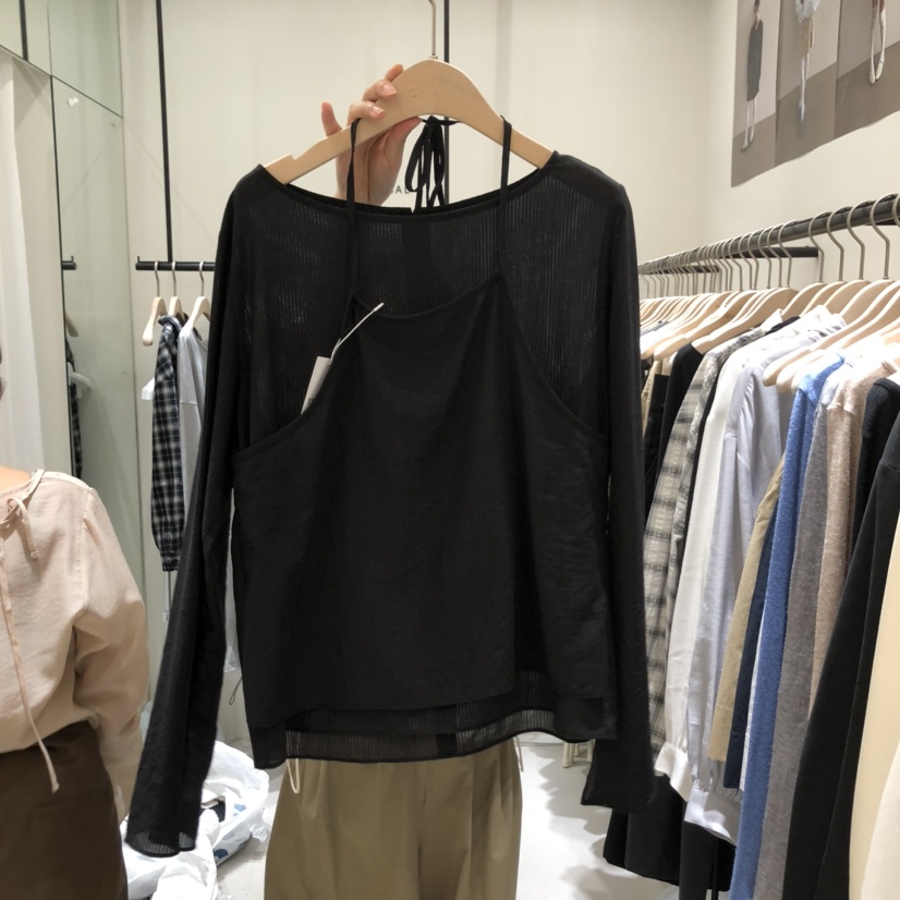 YUNBAL東大門㊣直郵女士新品人氣時尚真品襯衫蕾絲衫假兩件YUNBAL襯衫/蕾絲衫圖色3