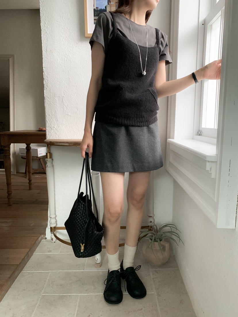 THE ABLE東大門㊣代購女士新款推薦職業熱賣吊帶背心羊毛口袋THE ABLE/TA吊帶/背心