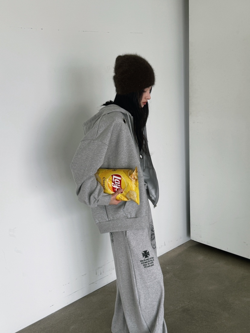 SUGAR CASE東大門㊣代購女裝新款職業休閑25秋冬夾克拉鏈連帽SUGAR CASE夾克