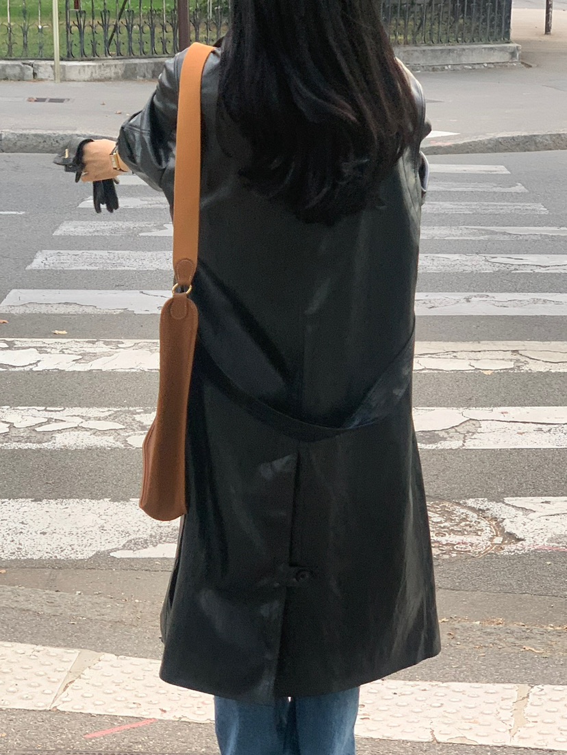 MILUI韓國直郵㊣女士新品真品推薦職業25秋冬人氣長款風衣皮革MILUI長款風衣