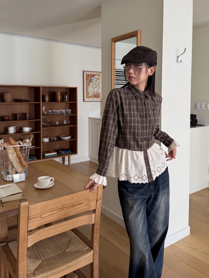 SUNDER MARKET東大門㊣實拍女士新品時尚休閑真品襯衫蕾絲衫SUNDER MARKET襯衫/蕾絲衫