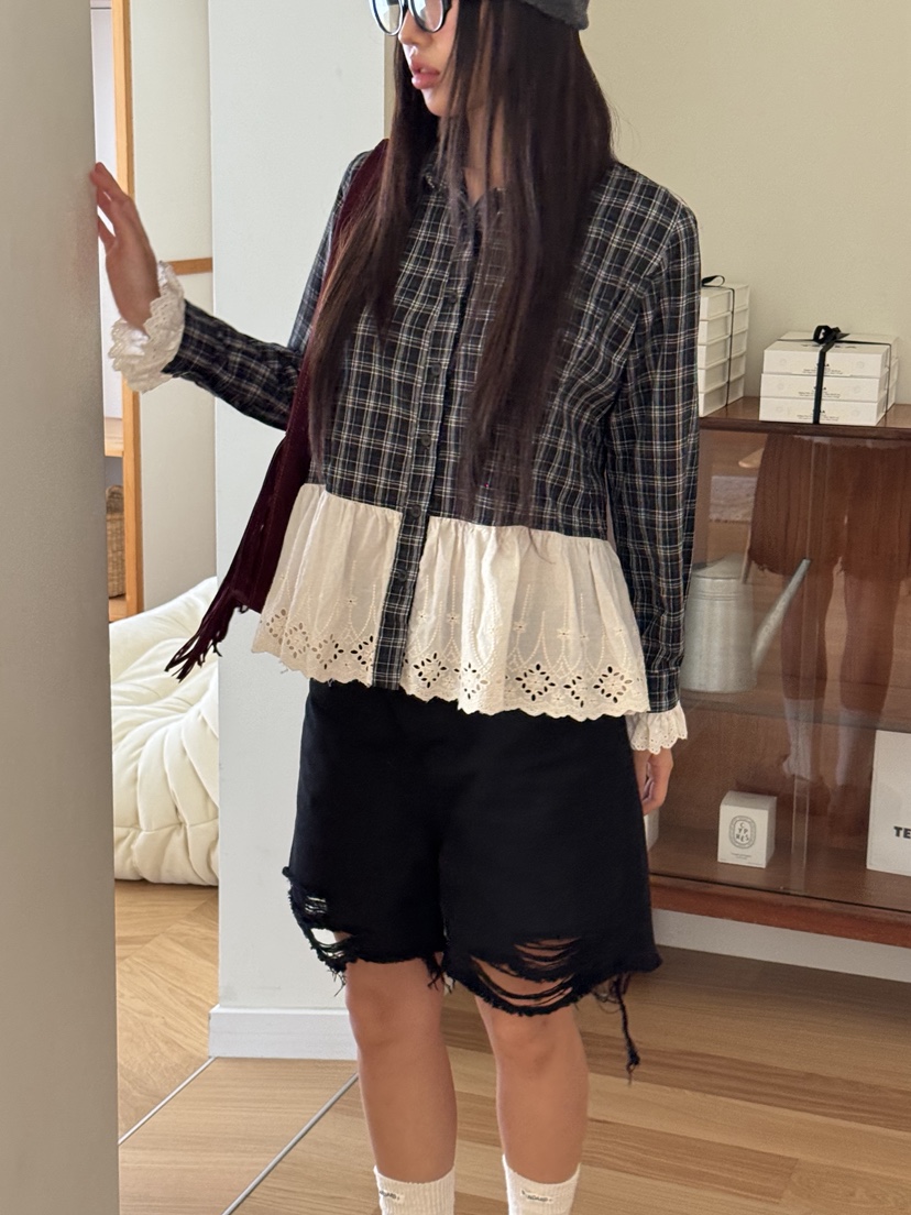 SUNDER MARKET東大門㊣實拍女士新品時尚休閑真品襯衫蕾絲衫SUNDER MARKET襯衫/蕾絲衫