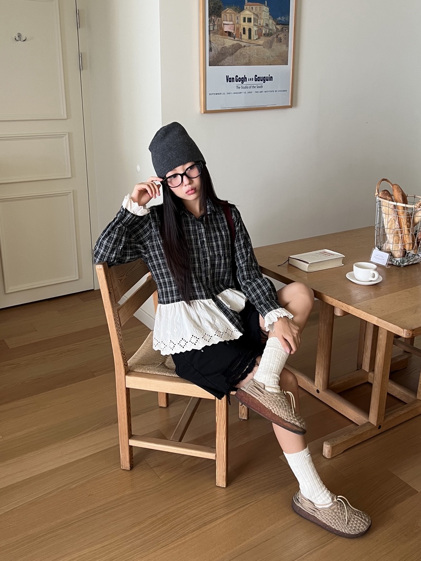 SUNDER MARKET東大門㊣實拍女士新品時尚休閑真品襯衫蕾絲衫SUNDER MARKET襯衫/蕾絲衫