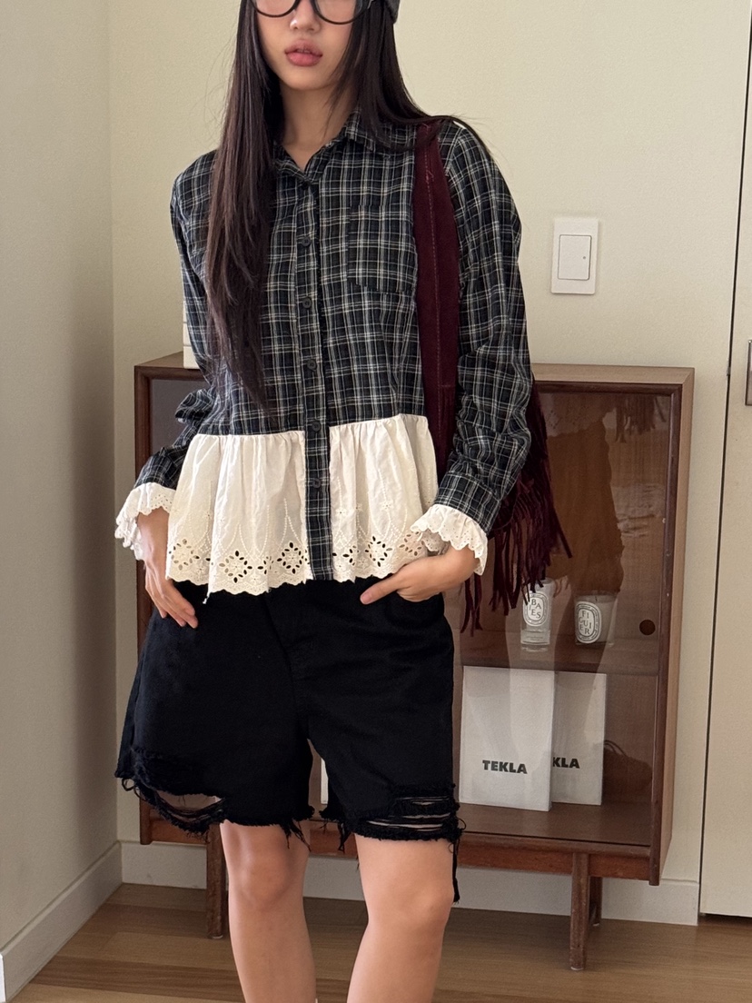 SUNDER MARKET東大門㊣實拍女士新品時尚休閑真品襯衫蕾絲衫SUNDER MARKET襯衫/蕾絲衫圖色2