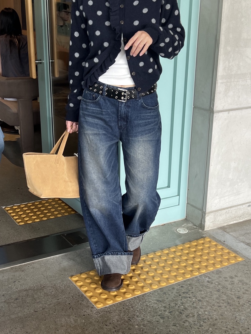 SUNDER MARKET東大門㊣直郵女裝新款休閑推薦牛仔褲不含腰帶SUNDER MARKET牛仔褲