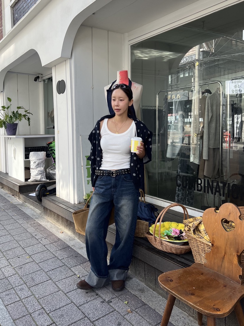 SUNDER MARKET東大門㊣直郵女裝新款休閑推薦牛仔褲不含腰帶SUNDER MARKET牛仔褲