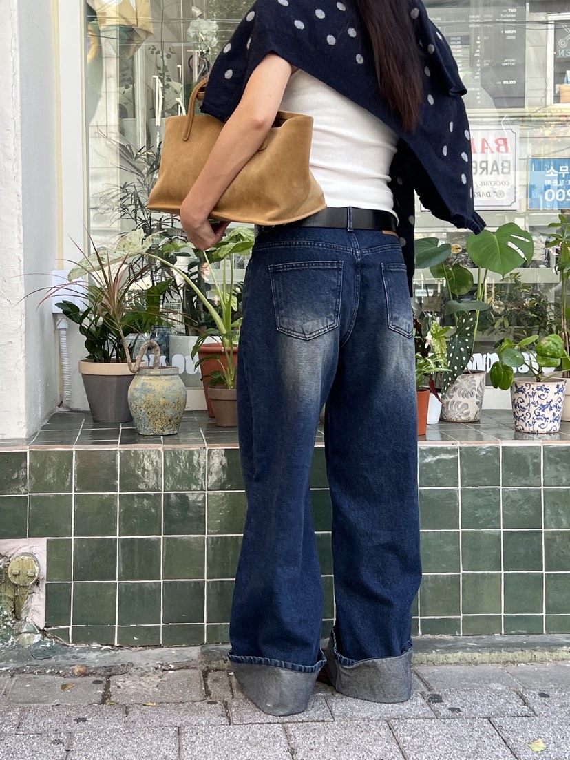 SUNDER MARKET東大門㊣直郵女裝新款休閑推薦牛仔褲不含腰帶SUNDER MARKET牛仔褲