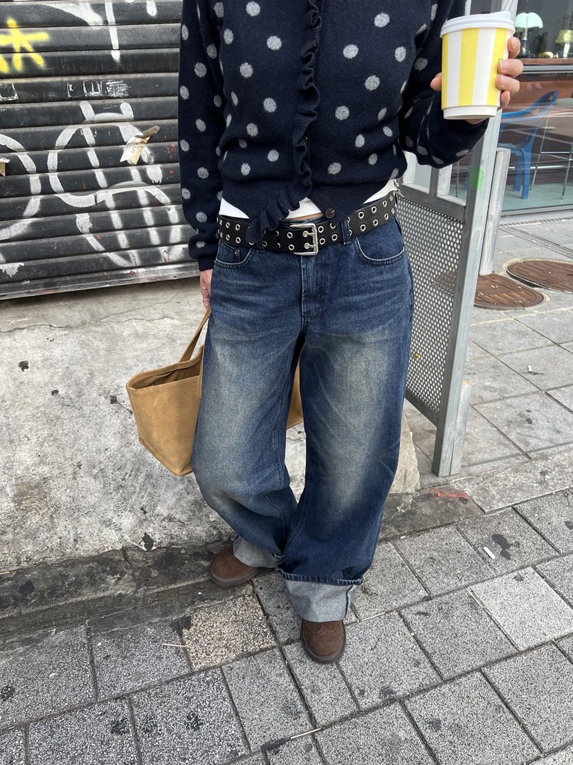 SUNDER MARKET東大門㊣直郵女裝新款休閑推薦牛仔褲不含腰帶SUNDER MARKET牛仔褲