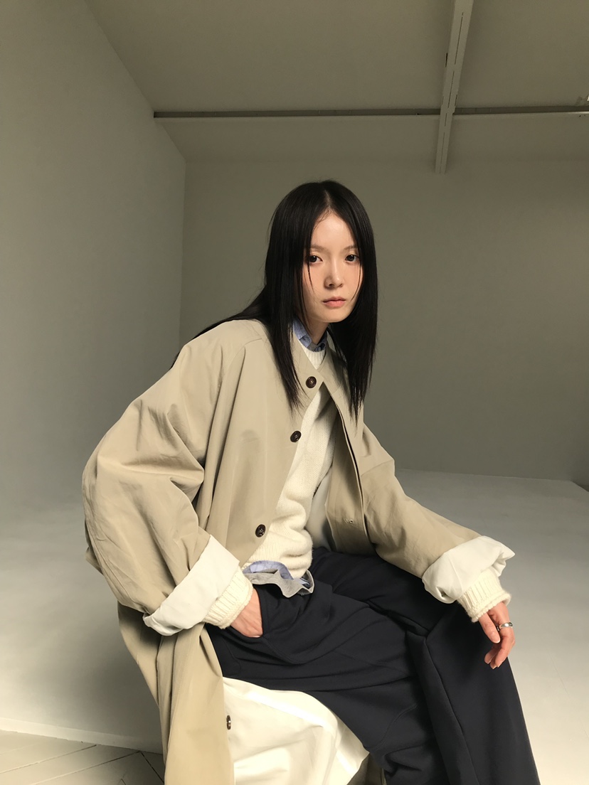 FAVE/FAVOURITE韓國代購㊣女裝新品職業時尚25秋冬長款風衣FAVOURITE長款風衣