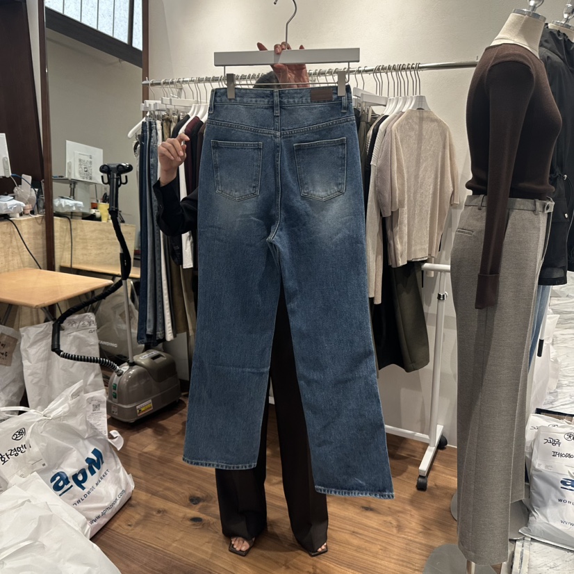 UNDERSTANDING東大門㊣代購女士新品職業熱賣人氣牛仔褲拉絲UNDERSTANDING牛仔褲