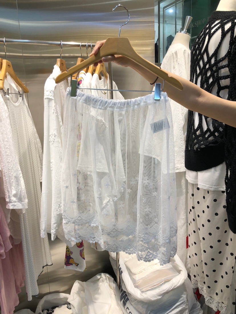 MENDL S韓國直郵㊣女裝新品時尚人氣半身裙中短裙蕾絲雙層MENDL S半身裙/中短裙