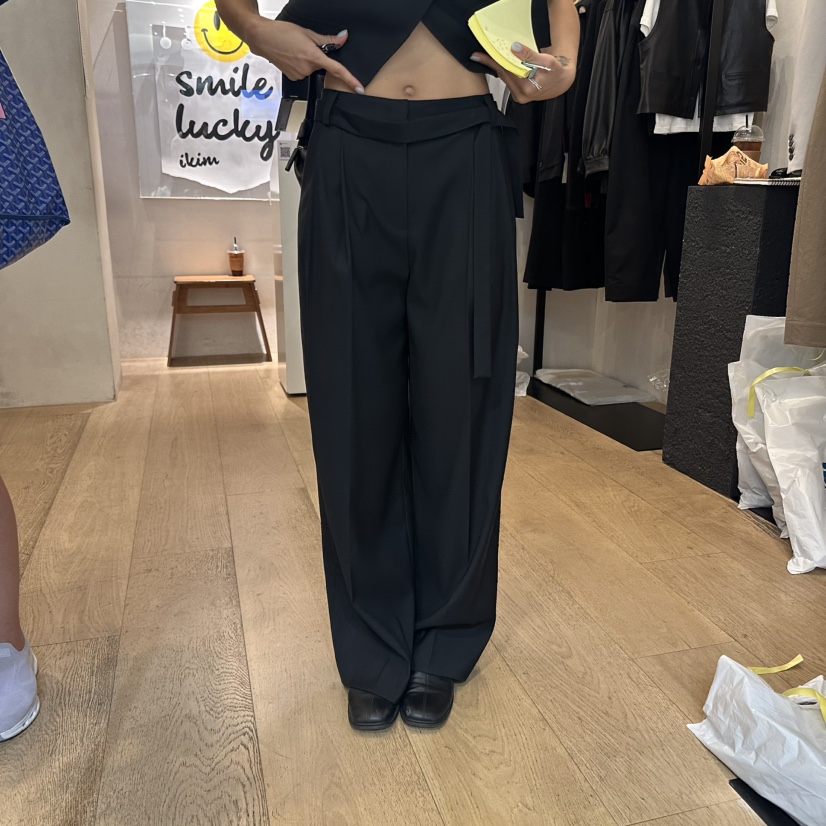 LA MAGIE FEMME韓國直郵㊣女士新品職業25秋冬休閑褲含腰帶Lamagie Femme休閑褲