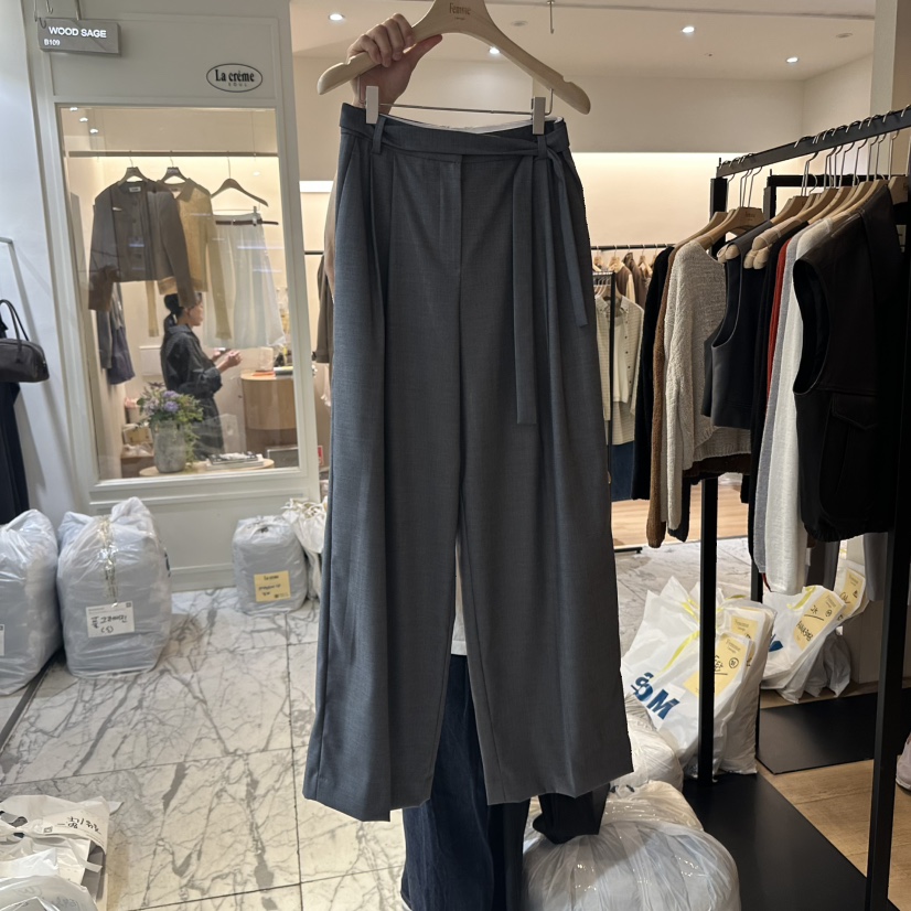 LA MAGIE FEMME韓國直郵㊣女士新品職業25秋冬休閑褲含腰帶Lamagie Femme休閑褲