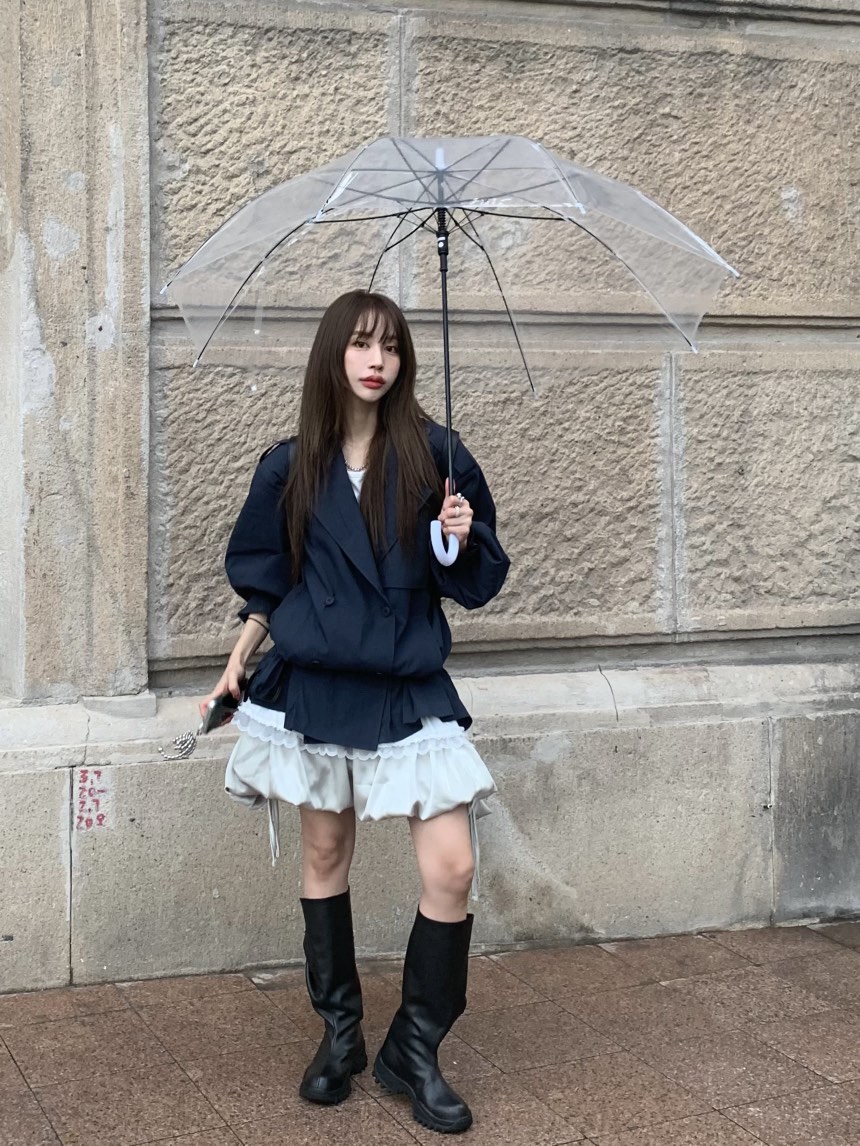 BERTHA東大門㊣直郵女士新品25秋冬休閑職業時尚夾克含腰帶BERTHA夾克